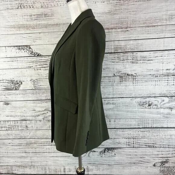 Talbots Blazer Jacket size 2 Olive Green Stretch Professional Career Suit - Picture 7 of 9